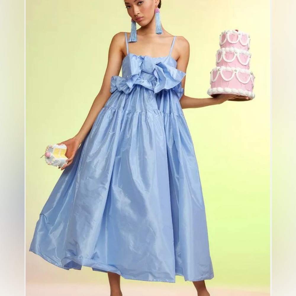 Cynthia Rowley blue taffeta dress